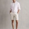 Reiss Oatmeal Searcy Linen Side Adjuster Shorts