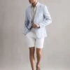Reiss White Searcy Linen Side Adjuster Shorts -Style Trend Shop D62 926s