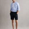 Reiss Indigo Searcy Linen Side Adjuster Shorts -Style Trend Shop D62923s