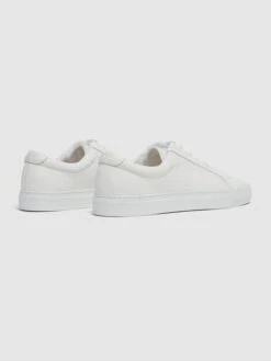Reiss White Luca Tumbled Tumbled Leather Sneakers -Style Trend Shop D65 235s4