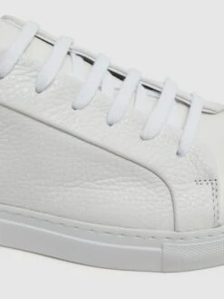 Reiss White Luca Tumbled Tumbled Leather Sneakers -Style Trend Shop D65 235s5
