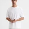Reiss White Tate Oversized Garment Dye T-Shirt