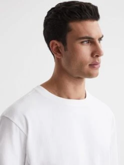 Reiss White Tate Oversized Garment Dye T-Shirt -Style Trend Shop D65 819s4