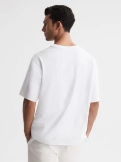 Reiss White Tate Oversized Garment Dye T-Shirt -Style Trend Shop D65 819s5