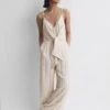 Reiss Ivory Scarlet Metallic Detail Jumpsuit -Style Trend Shop D65 821s