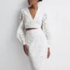 Reiss White Immi Lace Co-ord Pencil Skirt -Style Trend Shop D65 835s
