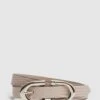 Reiss Blush Bailey Horseshoe Buckle Leather Belt -Style Trend Shop D65 854s