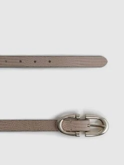 Reiss Blush Bailey Horseshoe Buckle Leather Belt -Style Trend Shop D65 854s3
