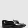 Reiss Black Windsor Suede Tassel Loafers -Style Trend Shop D67 728s