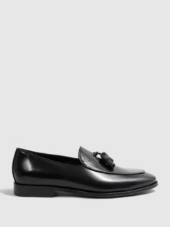 Reiss Black Windsor Suede Tassel Loafers