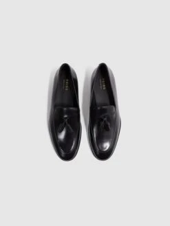 Reiss Black Windsor Suede Tassel Loafers -Style Trend Shop D67 728s4