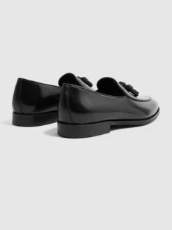 Reiss Black Windsor Suede Tassel Loafers -Style Trend Shop D67 728s5