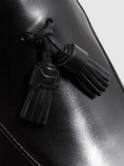 Reiss Black Windsor Suede Tassel Loafers -Style Trend Shop D67 728s6