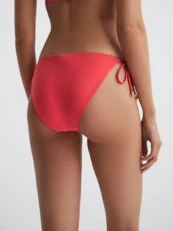 Reiss Bright Coral Ripley Side Tie Bikini Bottoms -Style Trend Shop D68 916s5