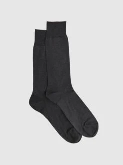 Reiss Mid Grey Mari Mercerised Cotton Blend Sock