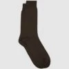 Reiss Chocolate Mari Mercerised Cotton Blend Sock 1 Reiss Chocolate Mari Mercerised Cotton Blend Sock -Style Trend Shop D68 924s