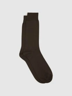 Reiss Chocolate Mari Mercerised Cotton Blend Sock