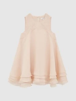 Reiss Pink Alexis Junior Layered Tulle Dress -Style Trend Shop D68 945s2