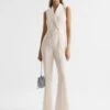 Reiss Ivory Dani Petite Tuxedo Jumpsuit -Style Trend Shop D68 977s