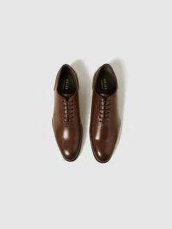 Reiss Tan Bay Leather Whole Cut Shoes -Style Trend Shop D68186s3