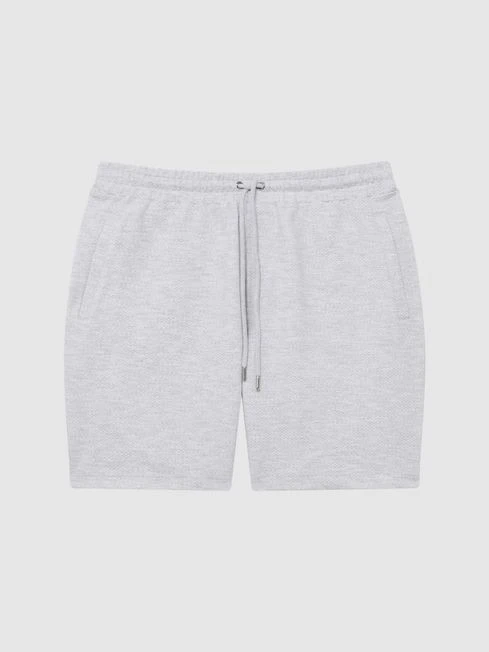 Reiss Grey Melange Robin Textured Drawstring Shorts 4 Reiss Grey Melange Robin Textured Drawstring Shorts - Image 2