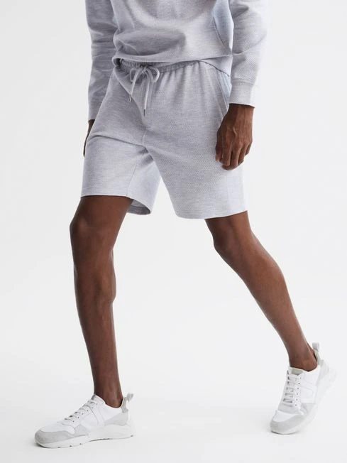 Reiss Grey Melange Robin Textured Drawstring Shorts 7 Reiss Grey Melange Robin Textured Drawstring Shorts - Image 5