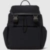 Reiss Black Danny Leather Drawstring Backpack -Style Trend Shop D70154s