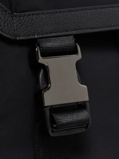 Reiss Black Danny Leather Drawstring Backpack -Style Trend Shop D70154s4