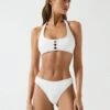 Reiss White Iris Halter Bikini Top With Button Detail 2 Reiss White Iris Halter Bikini Top With Button Detail -Style Trend Shop D72 427s