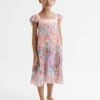 Reiss Pink Print Aster Senior Floral Printed Pleated Dress -Style Trend Shop D72 430s
