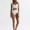 Reiss White Cristina High Rise Bikini Bottoms -Style Trend Shop D72 440s