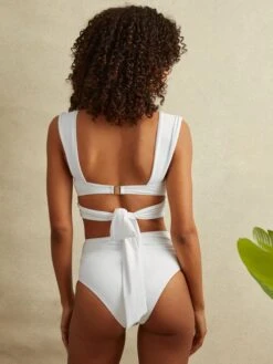 Reiss White Cristina Wrap Design Bikini Top -Style Trend Shop D72429s4