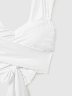 Reiss White Cristina Wrap Design Bikini Top -Style Trend Shop D72429s5