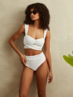 Reiss White Cristina High Rise Bikini Bottoms -Style Trend Shop D72440s3