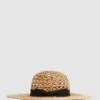 Reiss Neutral Eloise Crochet Raffia Wide Brim Hat -Style Trend Shop D74 467s