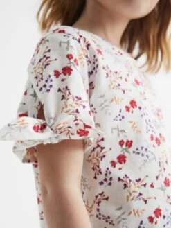 Reiss Multi Tally Junior Printed Cotton T-Shirt -Style Trend Shop D74 784s4