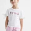Reiss Pink Print Tally Junior Printed Cotton T-Shirt -Style Trend Shop D74 785s