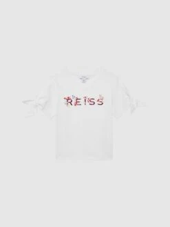 Reiss Pink Print Tally Junior Printed Cotton T-Shirt -Style Trend Shop D74 785s2