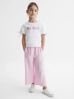 Reiss Pink Print Tally Junior Printed Cotton T-Shirt -Style Trend Shop D74 785s3