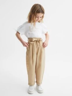 Reiss White Tally Junior Printed Cotton T-Shirt -Style Trend Shop D74 786s3