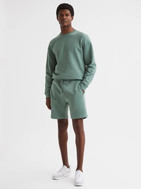 Reiss Fern Green Henry Garment Dye Jersey Shorts 5 Reiss Fern Green Henry Garment Dye Jersey Shorts - Image 3