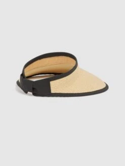 Reiss Natural Ella Paper Straw Visor -Style Trend Shop D74469s3