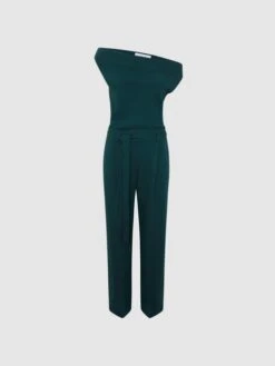 Reiss Teal Maple Off-The-Shoulder Jumpsuit -Style Trend Shop D75 715s2
