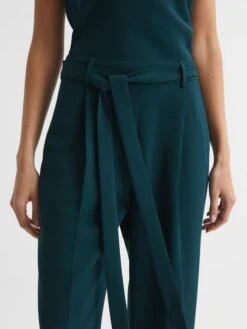 Reiss Teal Maple Off-The-Shoulder Jumpsuit -Style Trend Shop D75 715s4
