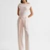Reiss Nude Maple Off-The-Shoulder Jumpsuit -Style Trend Shop D75 716s