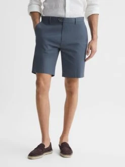 Reiss Airforce Blue Wicket Modern Fit Chino Shorts