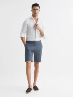 Reiss Airforce Blue Wicket Modern Fit Chino Shorts -Style Trend Shop D76 848s3