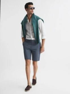 Reiss Airforce Blue Wicket Modern Fit Chino Shorts -Style Trend Shop D76 848s6