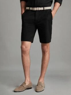 Reiss Black Wicket Modern Fit Chino Shorts