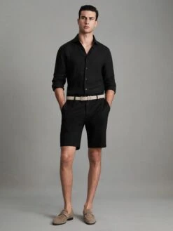 Reiss Black Wicket Modern Fit Chino Shorts -Style Trend Shop D76 850s3